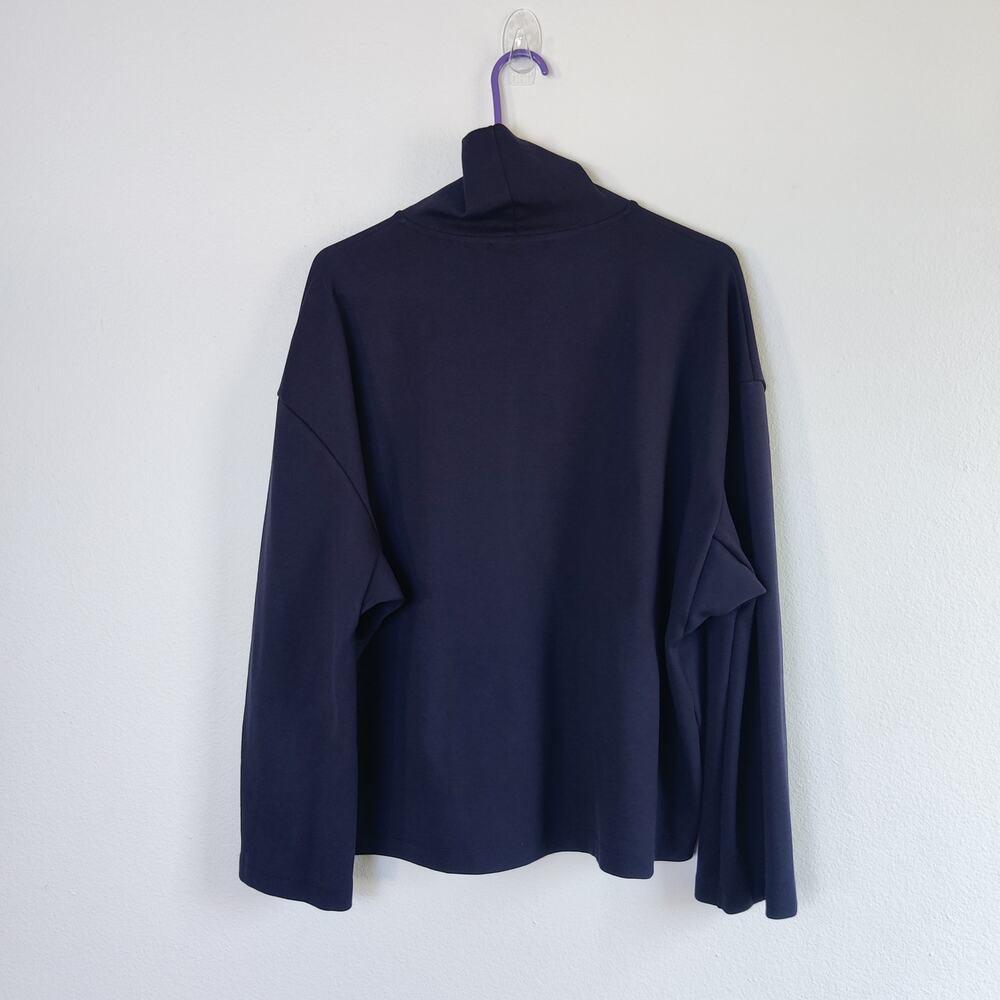 Acne Studios Lorma Heavy Cotton Funnel Turtleneck Boxy Pullover Small Blue - Picture 3 of 12